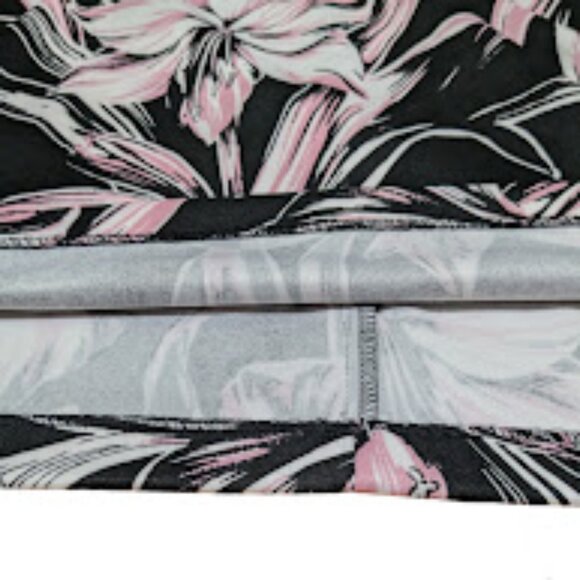 Connected Apparel| Women Midi Summer Elegant Pink Black Floral Dress  |Size: 10 - Picture 6 of 7